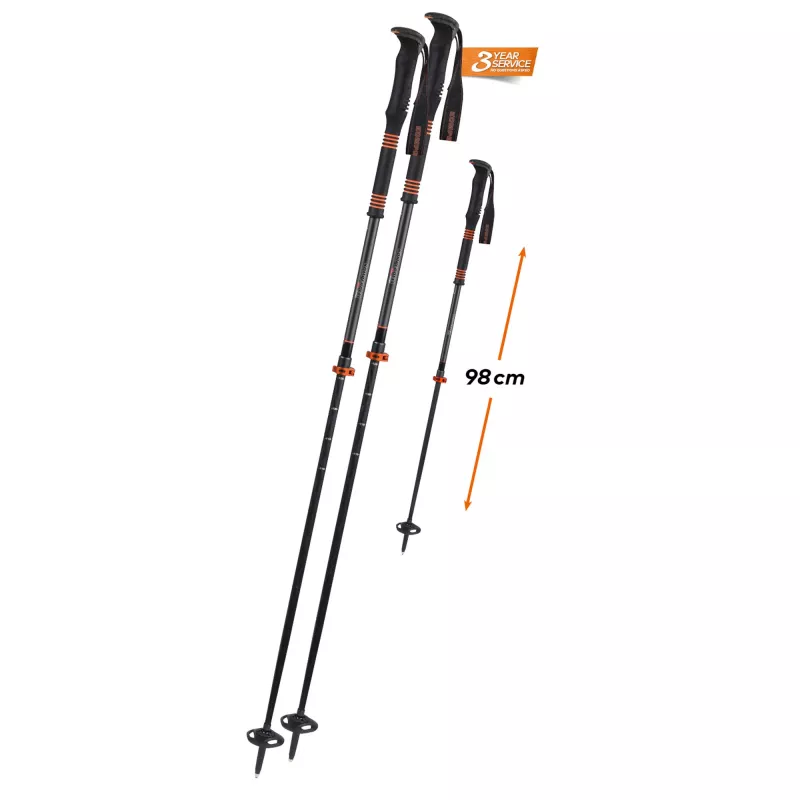 Komperdell Carbon C2 Ultralight skialpinistické palice - čierna/oranžová