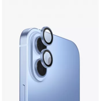 Hliníkový ochranný kryt objektívu fotoaparátu UNIQ Optix s aplikátorom pre Apple iPhone 17, Modrý