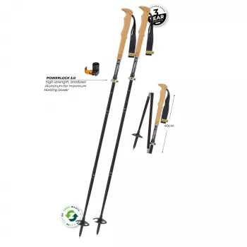 Komperdell FX Lite Carbon Vario Summit Compact trekingové palice - titán