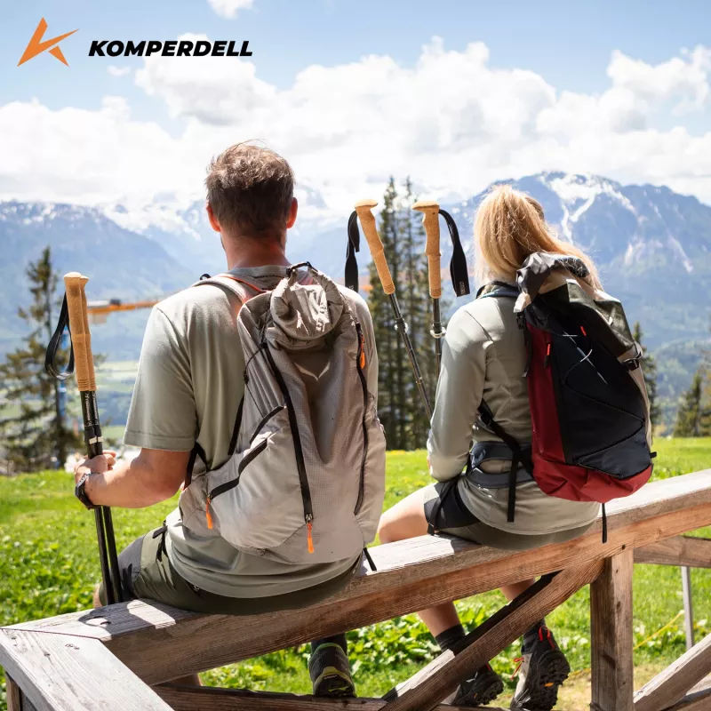 Komperdell FX Lite Carbon Vario Summit Compact trekingové palice - titán