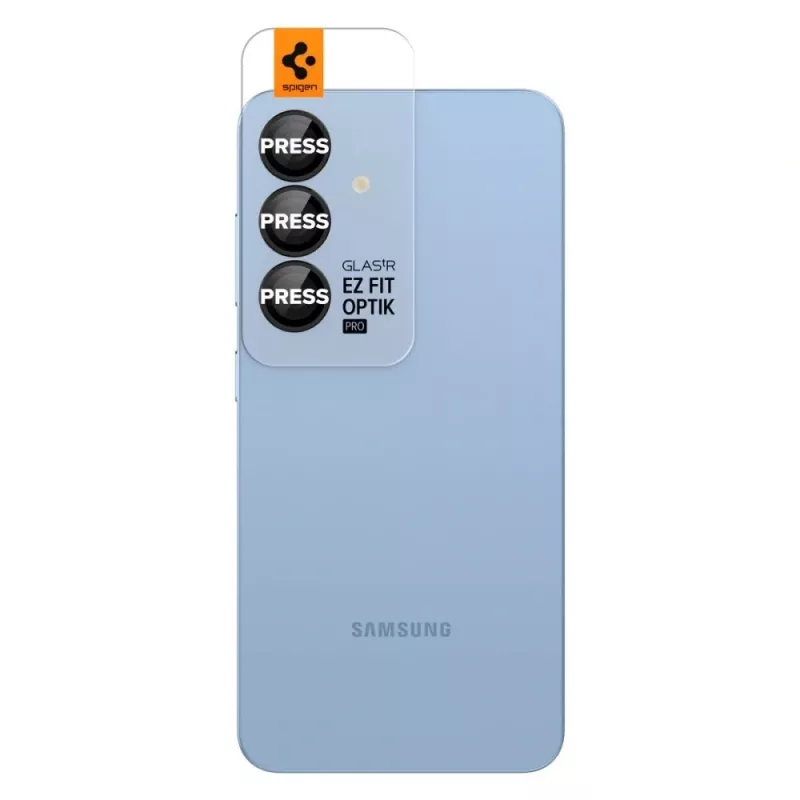 Spigen Optik Pro Glas.tR EZ Fit ochrana kamery 2 balenie pre Samsung Galaxy S25 - čierna
