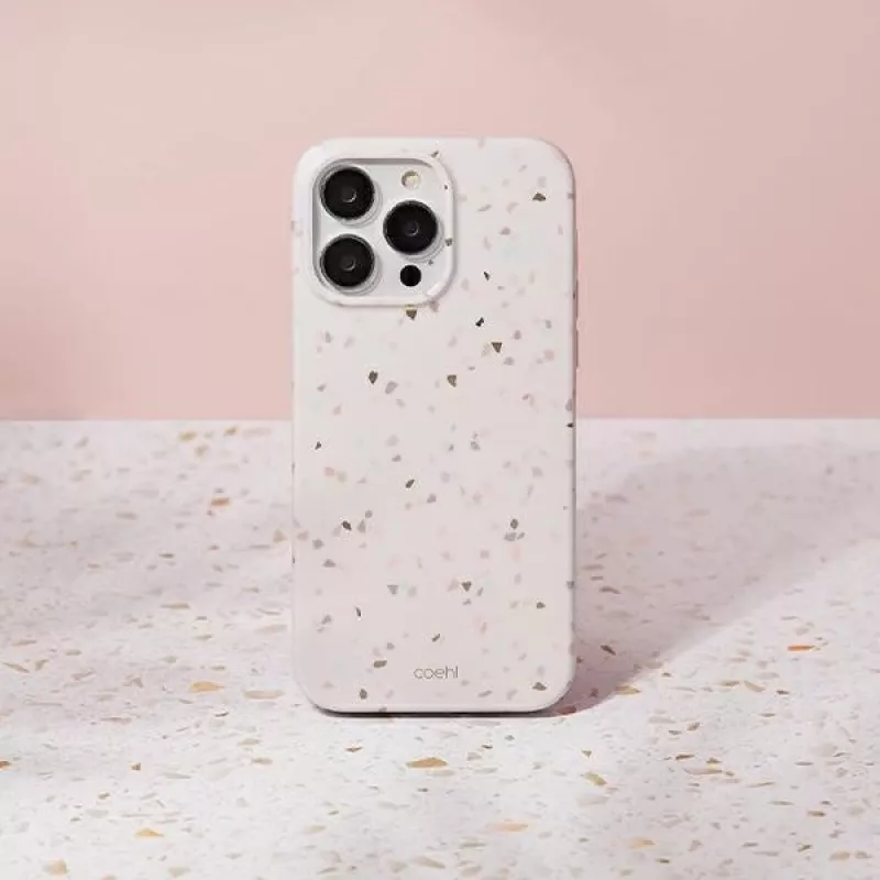 UNIQ Coehl Terrazzo puzdro pre iPhone 14 Pro Max, pieskovec