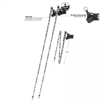 Komperdell FXP Carbon The Erlkonig bežecké palice 130 cm, čierna/biela