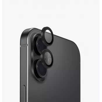 UNIQ Optix hliníková ochrana kamery a šošoviek na iPhone 17 - čierna