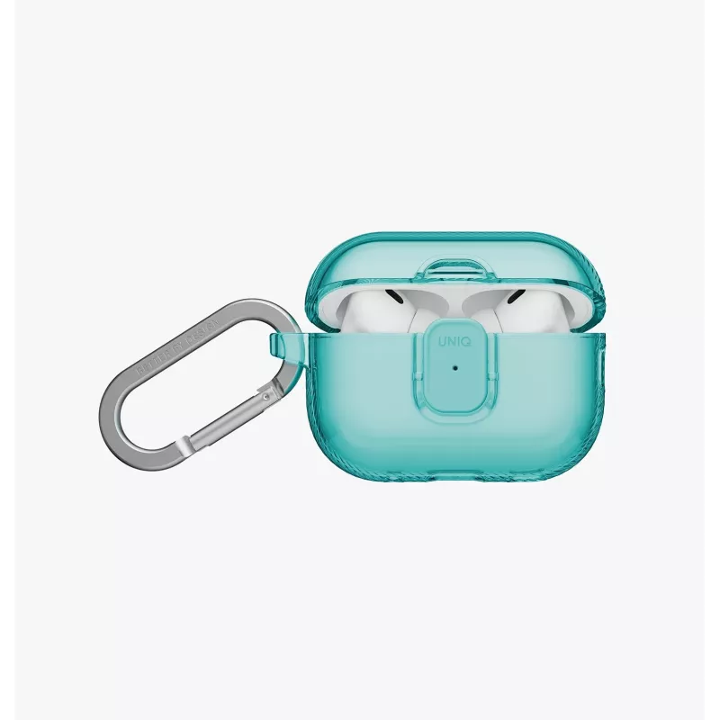 Puzdro UNIQ Glase Pro Lock pre AirPods Pro 3, Tyrkysové