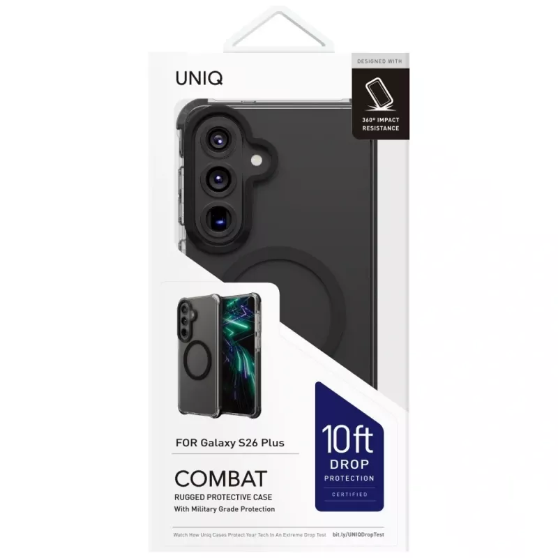 UNIQ Combat puzdro na Samsung Galaxy S26+ s MagClick nabíjaním - čierne