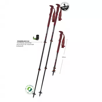 Komperdell Carbon Pro Zero Compact turistické palice - Malbec