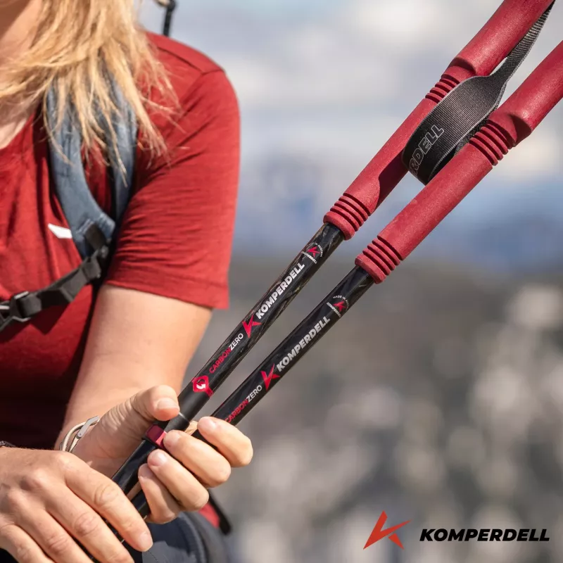 Komperdell Carbon Pro Zero Compact turistické palice - Malbec