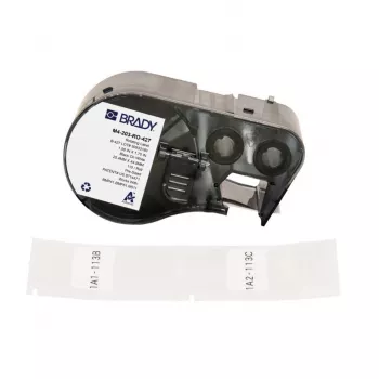 BRADY rotačná samolaminovacia etiketová kazeta pre DYMO XTL – 24 mm x 4 m, čierna na bielu/transparentnú, priemyselný polyester