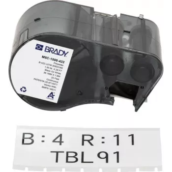 BRADY M5C-1500-422 nekonečná etiketová kazeta pre BMP51/BMP53/M511 - samolaminovací vinyl, 25,4 mm x 6,4 m, biela/transparentná