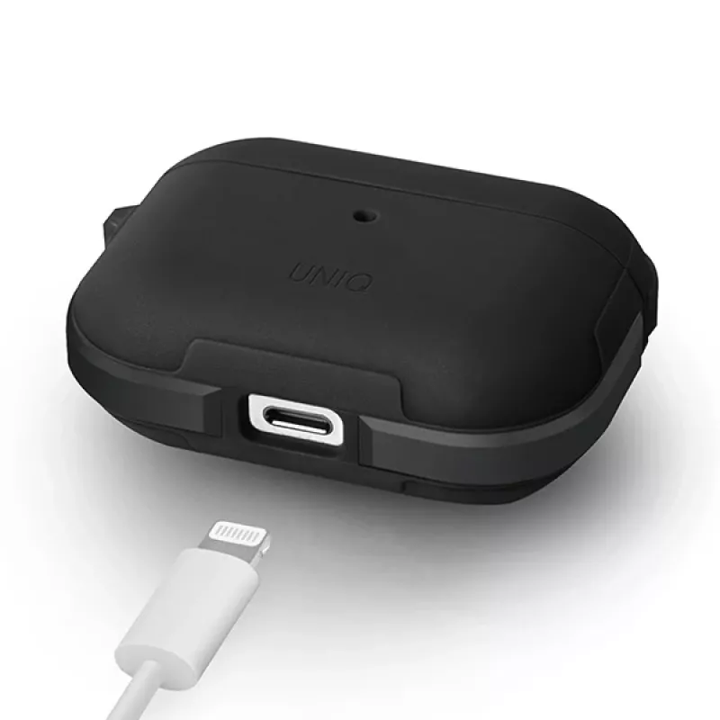 UNIQ Valencia antibakteriálne puzdro pre AirPods Pro – polnočná čierna