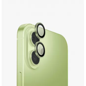 UNIQ Optix hliníková ochrana objektívu kamery pre iPhone 17 s aplikátorom zelená