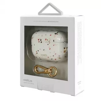 UNIQ Coehl Terrazzo puzdro pre Apple AirPods Pro - prírodná biela