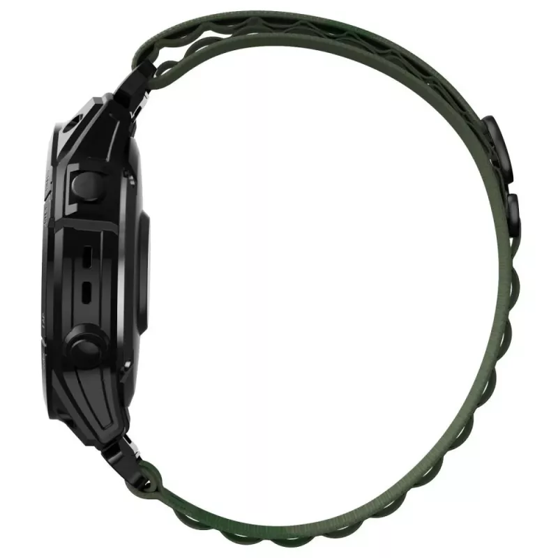 TECH-PROTECT NYLON PRO náramok pre Garmin Fenix 5 / 6 / 6 Pro / 7, 22 mm QuickFit, vojenská zelený