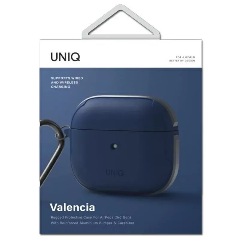UNIQ Valencia antibakteriálne puzdro pre AirPods 3. generácie modrá