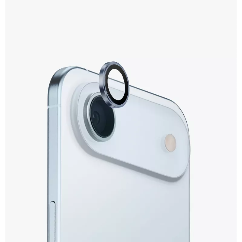 Hliníkový ochranný kryt objektívu fotoaparátu UNIQ Optix s aplikátorom pre Apple iPhone Air, Strieborný