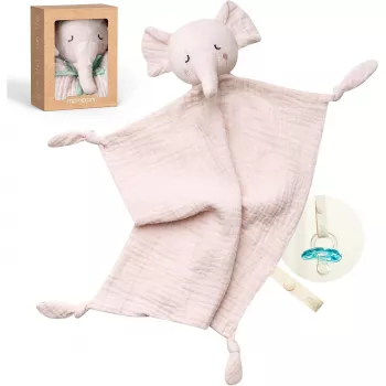 Momcozy bavlnená plyšová hračka slon pre bábätká, ružová