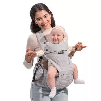 Momcozy Air Mesh nosič na dieťa s bedrovým sedadlom, sivá