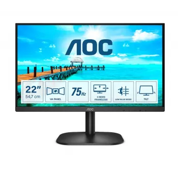 AOC B2 22B2H 21,5 palcový Full HD VA monitor s 75Hz, HDMI, VGA, VESA, čierny