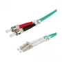 VALUE 21.99.8725 Optický patch kábel, LC na ST, multimode OM3 50/125 µm, 5 m, tyrkysový