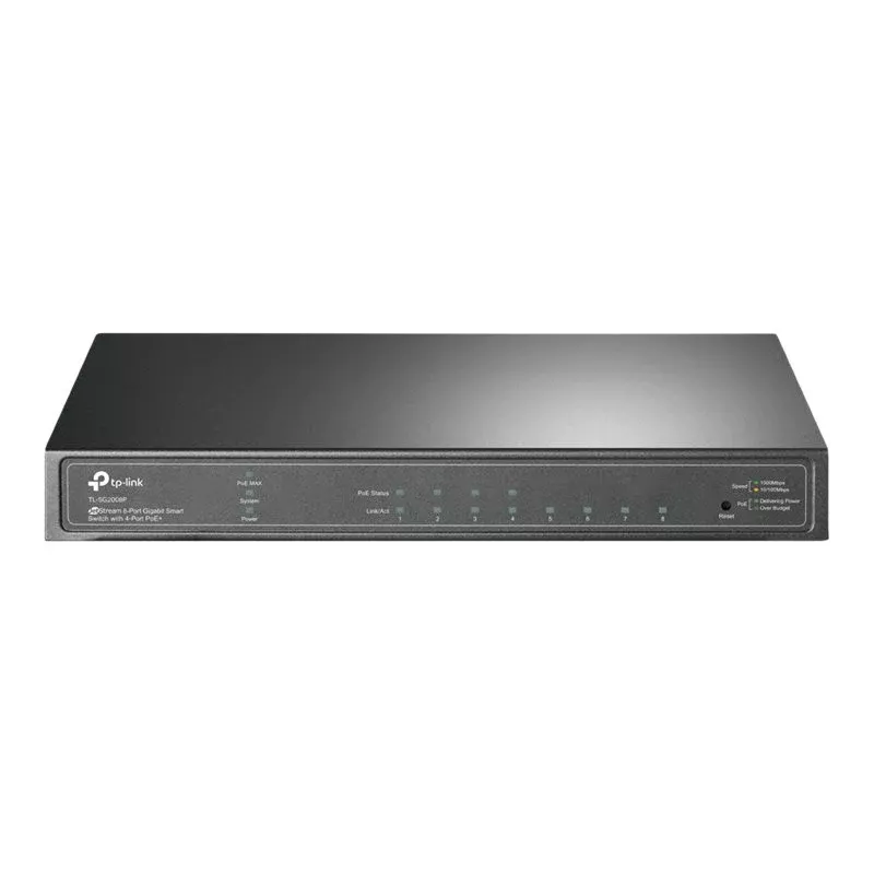 TP-Link Omada SG2008P 10-portový Gigabit Smart PoE+ switch, 8× PoE+ 61W, 2× SFP, Cloud SDN, bez ventilátora, V3.3
