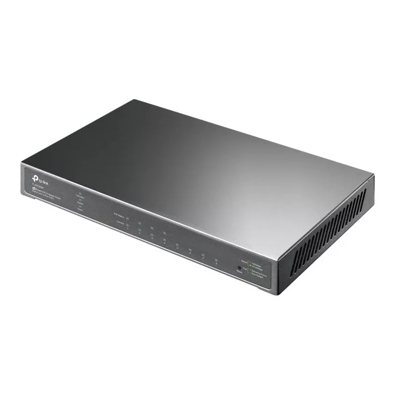 TP-Link Omada SG2008P 10-portový Gigabit Smart PoE+ switch, 8× PoE+ 61W, 2× SFP, Cloud SDN, bez ventilátora, V3.3