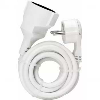 KOPP ELEKTROTECHNIK predlžovací kábel s ultraplochou uhlovou vidlicou, Schuko na Schuko, biela, 3m