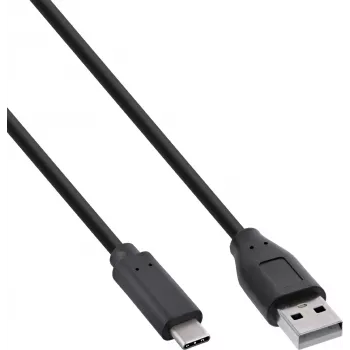 InLine® USB 2.0 kábel, USB-C na A konektor samec, čierny, 2 m, balenie 80 ks (Bulk)