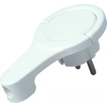 HEINRICH KOPP plastový ochranný plochý konektor samec, zahnutý, pre 3x1,5 mm², arktická biely