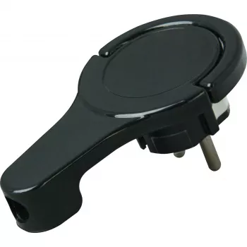 HEINRICH KOPP 172005030 Schuko plochý konektor samec s držiakom, 3x1,5 mm², čierny
