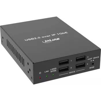 InLine® USB 2.0 Host/Device extender cez IP, samostatné zariadenie, RJ45 / SFP