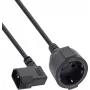 InLine® napájací kábel adaptér, IEC C14 so závitom na ochrannú zásuvku, 3 m, čierny