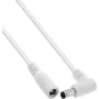 InLine® DC predlžovací kábel, konektor samec zahnutý, 5,5 x 2,5 mm, biely, 2 m