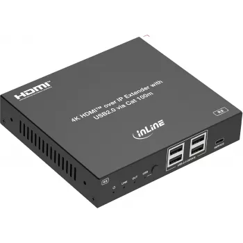 InLine® KVM extender cez IP, HDMI 4K/60Hz, 100 m, prijímač (RX) (57886H)