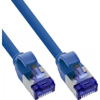 INLINE® B-74914B Slim Cat.6A S/FTP LSZH patch kábel, modrá, 1,5 m, balenie 100 ks (Bulk)
