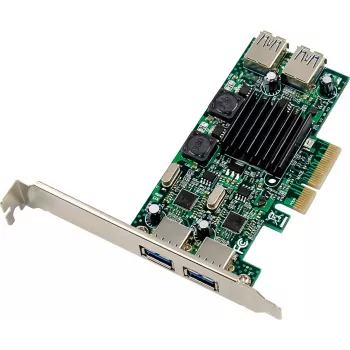 InLine® USB 3.2 Gen.1 PCIe rozširujúca karta, 4 porty, interné/externé