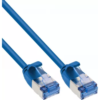 InLine® Slim U/FTP Cat.6A Patch kábel, modrý, 10 m, LSZH, 10Gbps