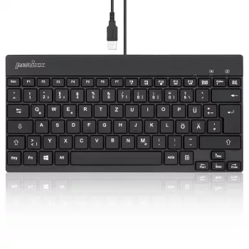 Perixx PERIBOARD-326 DE podsvietená USB klávesnica, káblová, čierna
