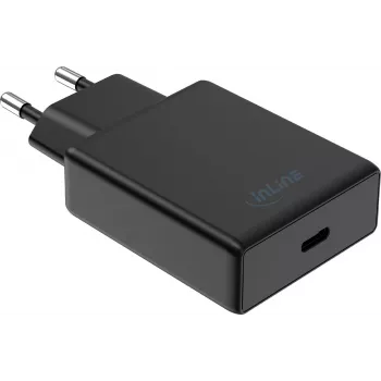 InLine® USB-C napájací zdroj 65W PD PPS AVS nástenná nabíjačka, čierna
