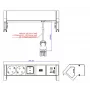 Bachmann DESK2 biela stolová napájacia jednotka s 2 zásuvkami Schuko a USB-A/C 22W, 0,2m GST18