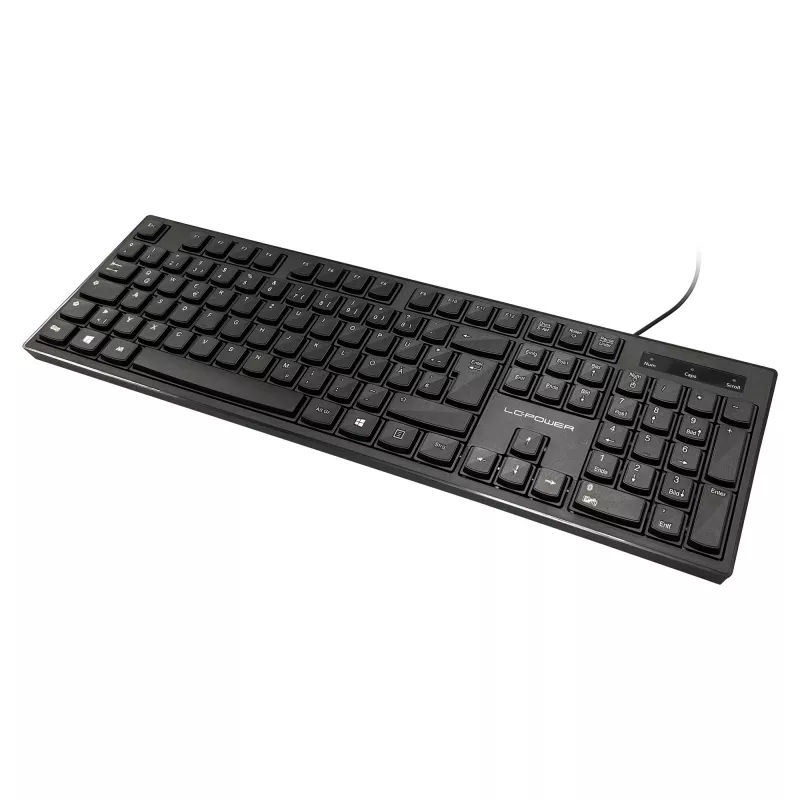 LC-Power LC-KEY-903DE kancelárska klávesnica, USB, čierna, nemecké rozloženie