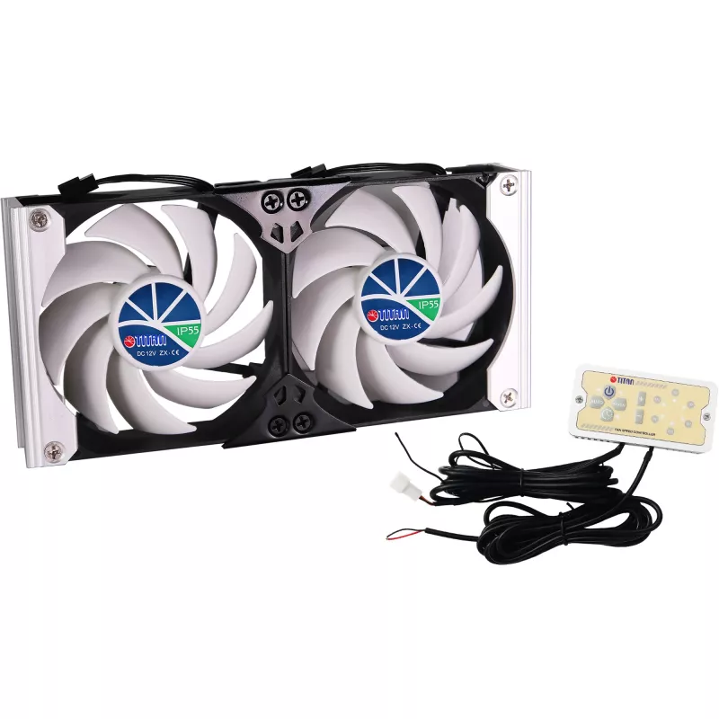 Titan TTC-SC20(A)/V2+ dvojitý chladiaci ventilátor 92x25mm IP55 s časovačom a usmerňovačom