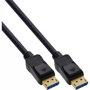 InLine® DisplayPort 2.1 kábel, UHBR20 80 Gb/s, 2m, čierna, pozlátené kontakty
