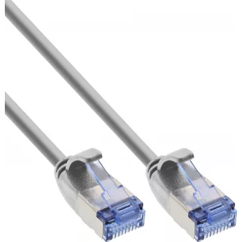 InLine® Slim U/FTP PiMf Cat.6A patch kábel, sivý, 1,5 m