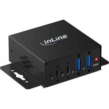 InLine USB 3.2 Priemyselný hub, 4-portový, 2x USB-A, 2x USB-C (35396H)