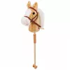 LEAN TOYS hojdací koník so zvukmi cvalu a erdžania, béžová, 100 cm