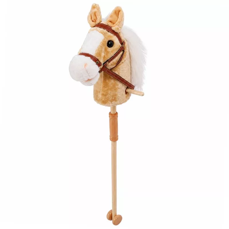 LEAN TOYS hojdací koník so zvukmi cvalu a erdžania, béžová, 100 cm