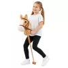 LEAN TOYS hojdací koník so zvukmi cvalu a erdžania, béžová, 100 cm