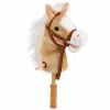 LEAN TOYS hojdací koník so zvukmi cvalu a erdžania, béžová, 100 cm