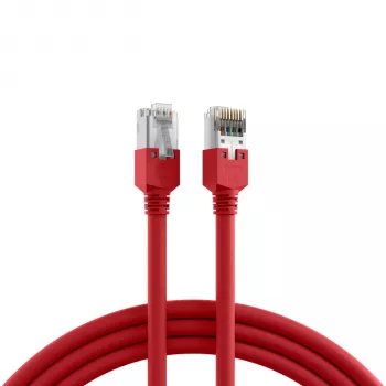 EFB Elektronik K2793.0,50 RJ45 crossover patch kábel Cat.5e SF/UTP, Hirose TM11, Draka UC300, 0,5 m, červená